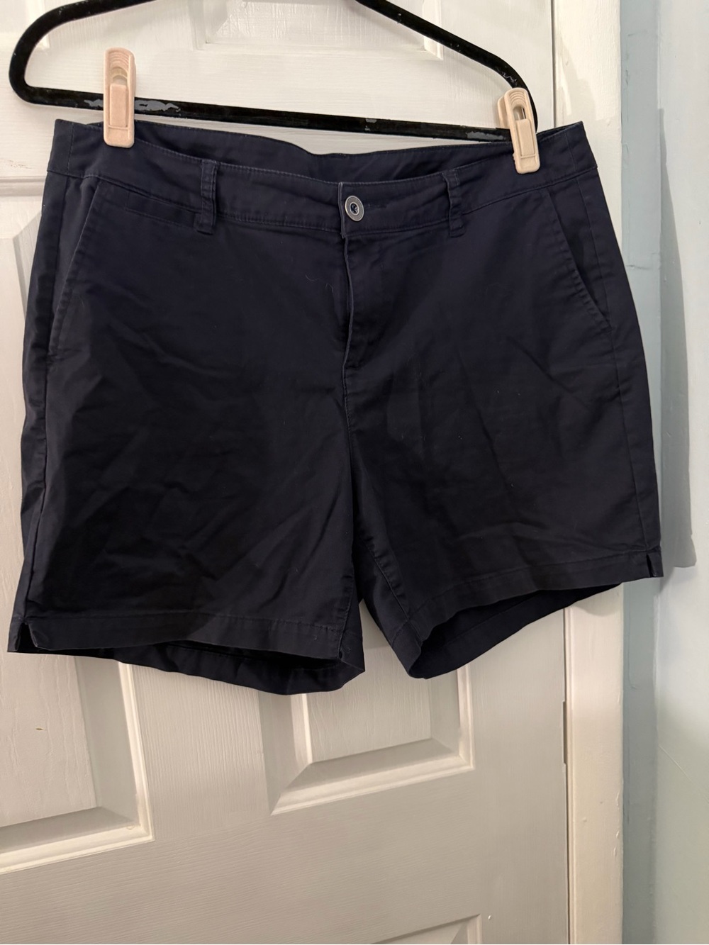 Lane Bryant Size 18 Navy Chino Shorts Stretch Cotton Pockets